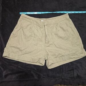 Only Women's Cargo Shorts - Tan Linen Blend